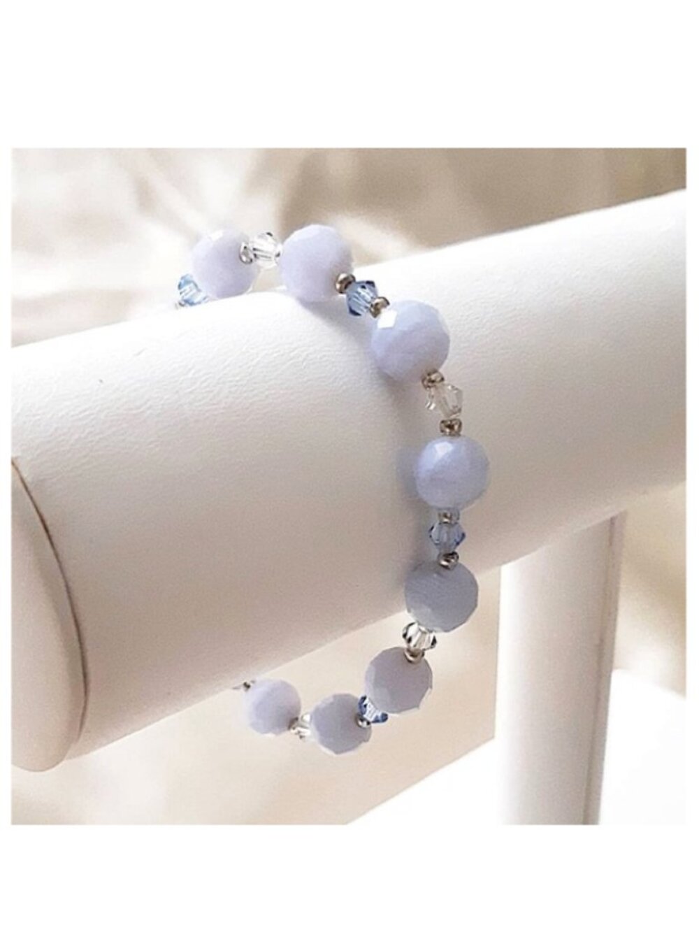 Fairy Blue Chalcedony w/ Crystals Elastic Bracelet